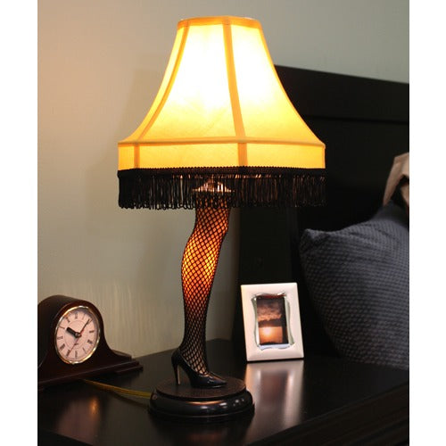 NECA A Christmas Story 20″ Leg Lamp Prop Replica, displayed on desk