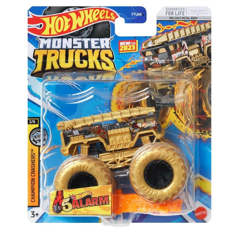 Hot Wheels 2023 1:64 Scale Die-Cast Monster Trucks (Mix 4), 5 Alarm