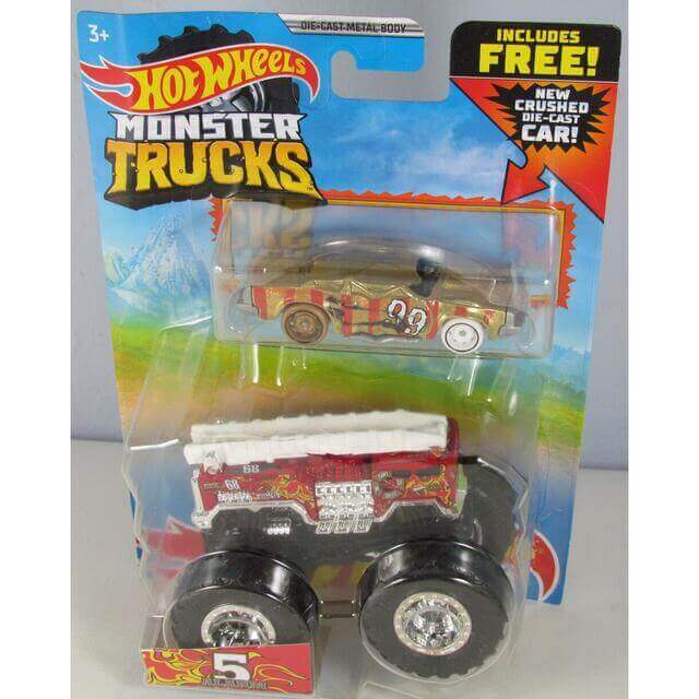 Hot Wheels 2020 Monster Trucks 1:64 Scale w/ Die-Cast Car 2-Pack