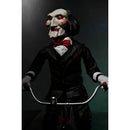 NECA Saw Billy the Puppet & Tricycle 12″ Action Figure with Sound, closeup, looking to the side