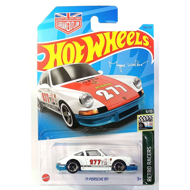 Hot Wheels 2023 Mainline Retro Racers Series 1:64 Scale Diecast Cars (International Card), '71 Porsche 911 9/10 126/250 HKH06