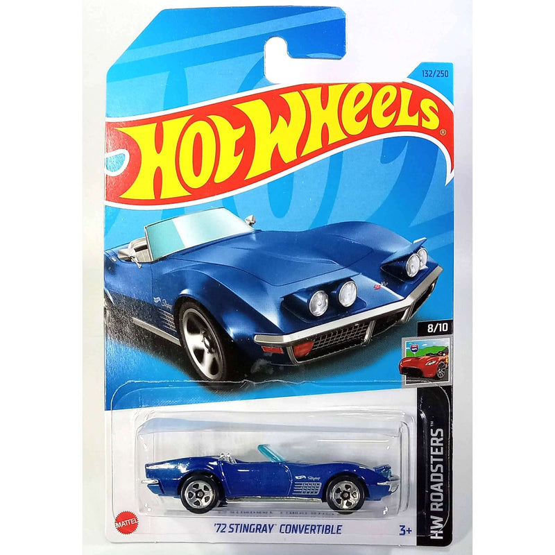Hot Wheels 2023 Mainline HW Roadsters Series 1:64 Scale Diecast Cars (International Card), '72 Stingray Corvette 8/10 132/250 HKG60