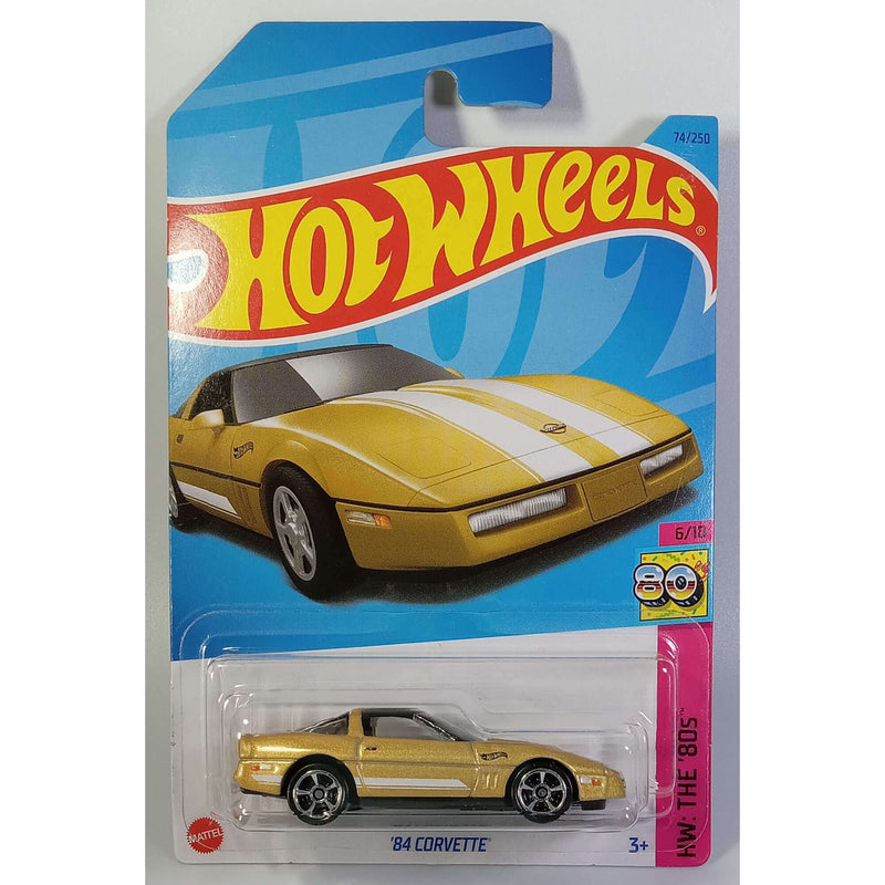 Hot Wheels 2023 Mainline HW: The '80s Series 1:64 Scale Diecast Cars (International Card) '84 Corvette 6/10 74/250 HKG83