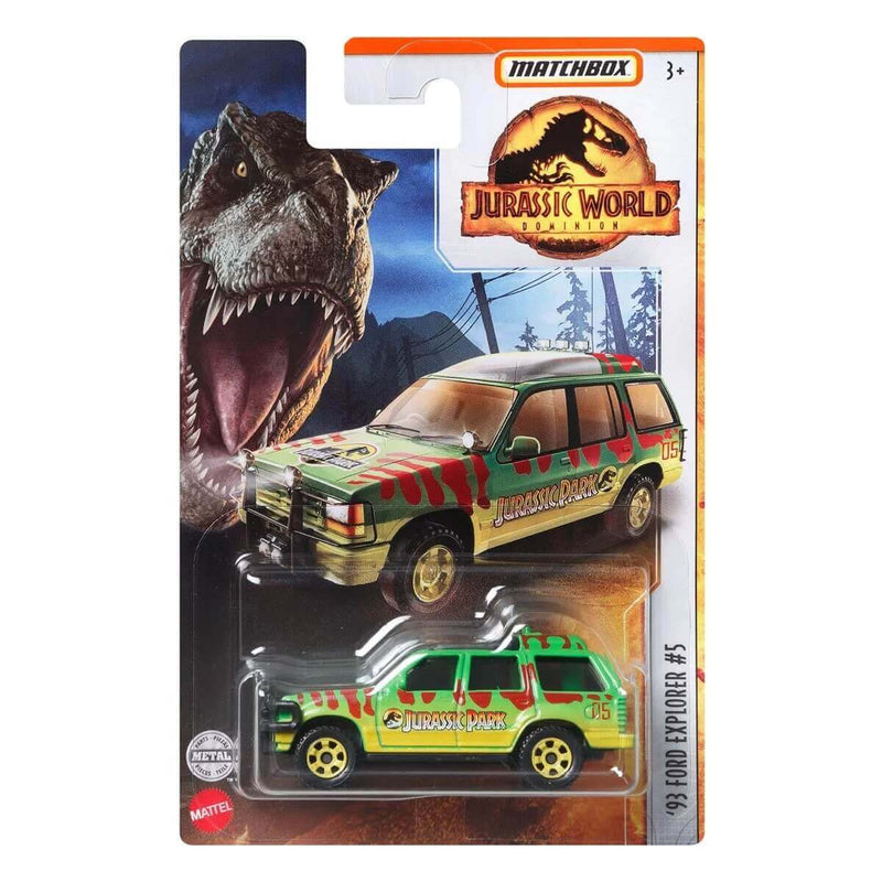Matchbox 2022 Jurassic World Dominion 1:64 Die-Cast Vehicles Mix 5, '93 Ford Explorer