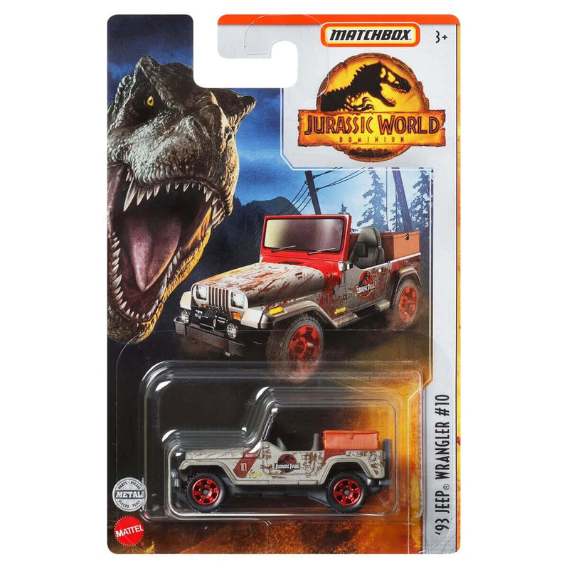 Matchbox 2022 Jurassic World Dominion 1:64 Die-Cast Vehicles Mix 5, '93 Jeep Wrangler