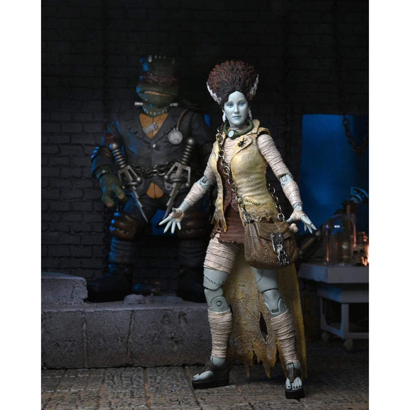 NECA Teenage Mutant Ninja Turtles X Universal Monsters Ultimate April as The Bride of Frankenstein 7” Scale Action Figure, with handbag accessory