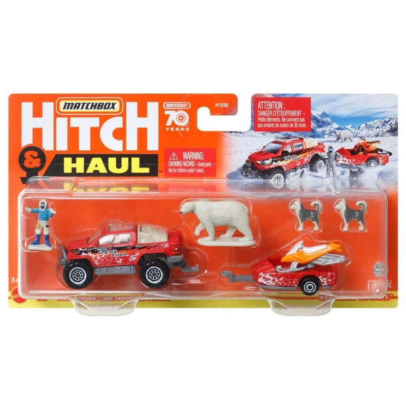 Matchbox 2023 Hitch 'N Haul (Wave 1) 1:64 Scale Diecast Vehicles, MBX Arctic Adventure