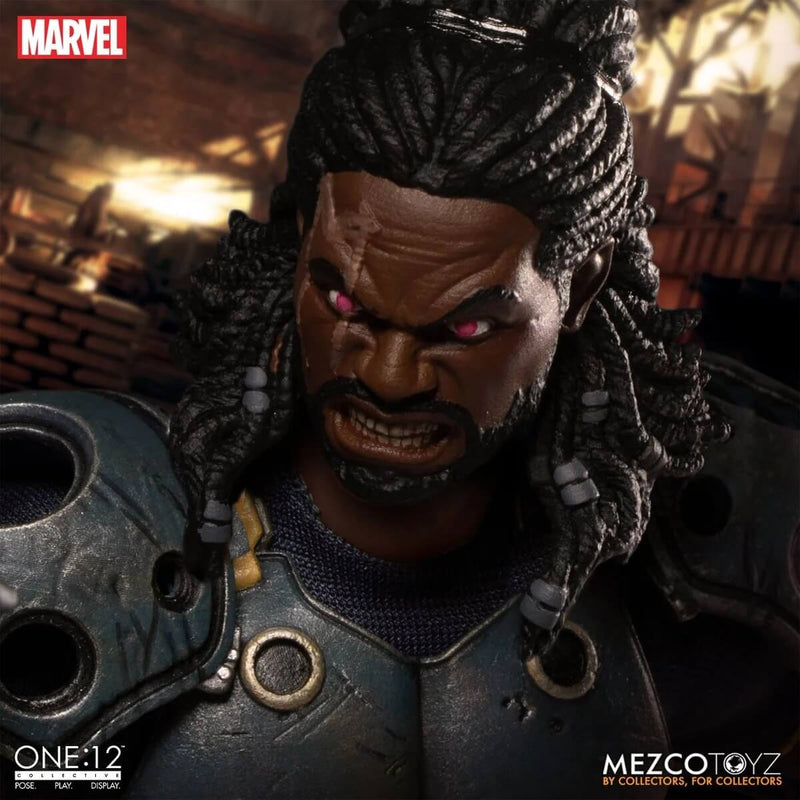 Mezco Toyz X-Men Bishop One:12 Collective 6 1/2 Inch Action Figure, Face closeup