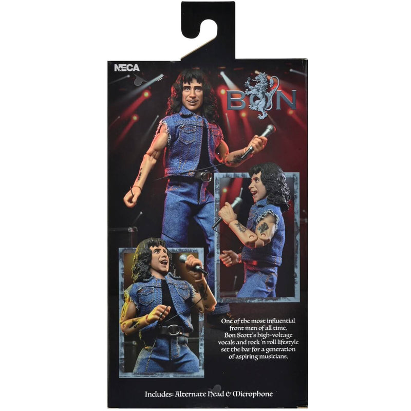 NECA AC/DC Bon Scott 8” Clothed Action Figure package back