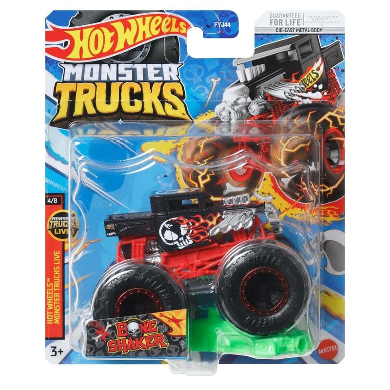 Hot Wheels 2023 1:64 Scale Die-Cast Monster Trucks (Mix 4), Bone Shaker