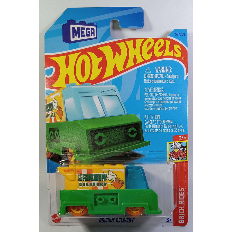 Hot Wheels 2023 Mainline Brick Rides Series 1:64 Scale Diecast Cars (International Card), Brickin' Delivery 3/5 58/250 HKG31