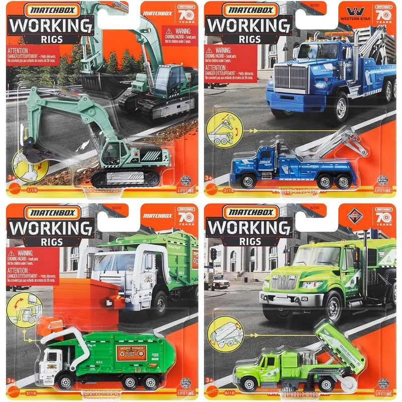 Matchbox 2023 Real Working Rigs (Wave 1) 1:64 Scale Die-Cast Trucks, all 8