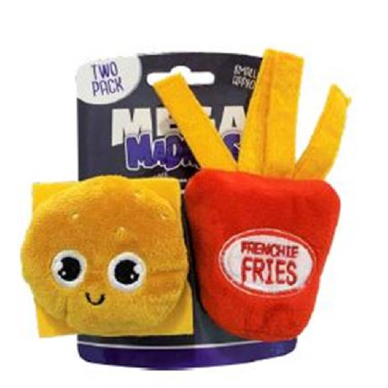 Mega Madness Small Dog Toys - Burger & Fries