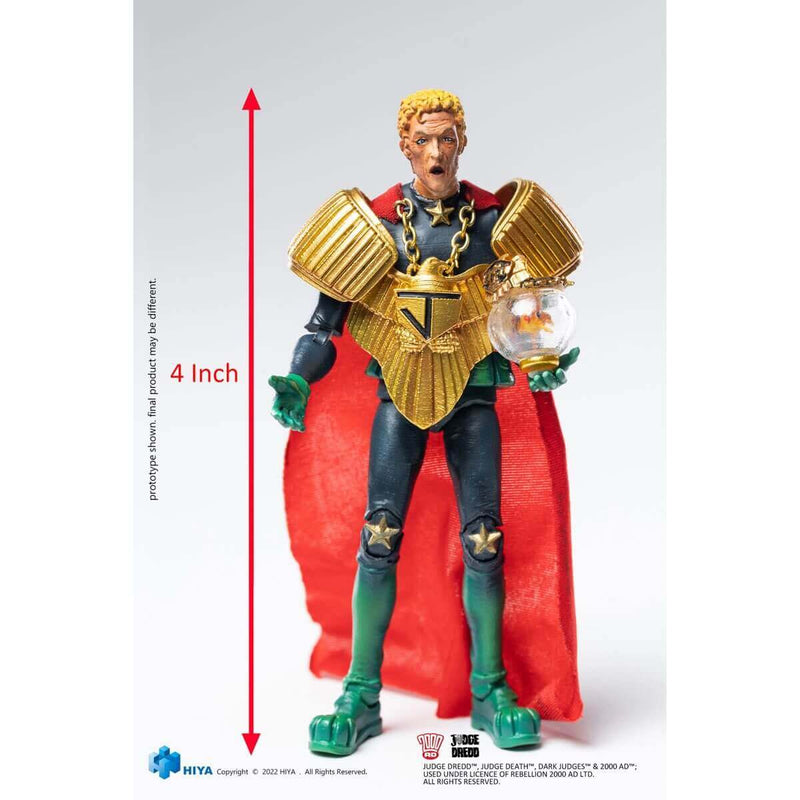 Hiya Toys Judge Dredd Chief Judge Caligula 1:18 Scale Exquisite Mini Action Figure - Previews Exclusive, full figure with height measurement