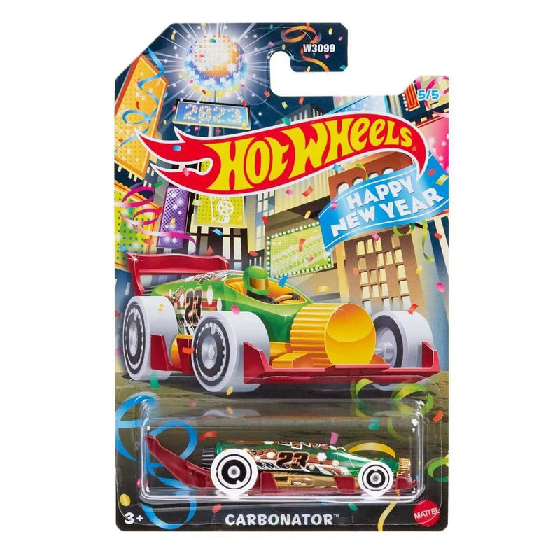 Hot Wheels Holiday 6-Piece Bundle - Advent Calendar + 2022 Christmas Cars (Full Set of 5), Carbonator 5/5