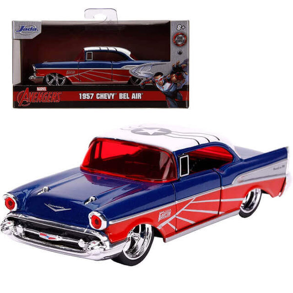 Jada Toys Marvel Avengers Falcon 1957 Chevy Bel Air 1:32 Scale Die-Cast  Metal Vehicle