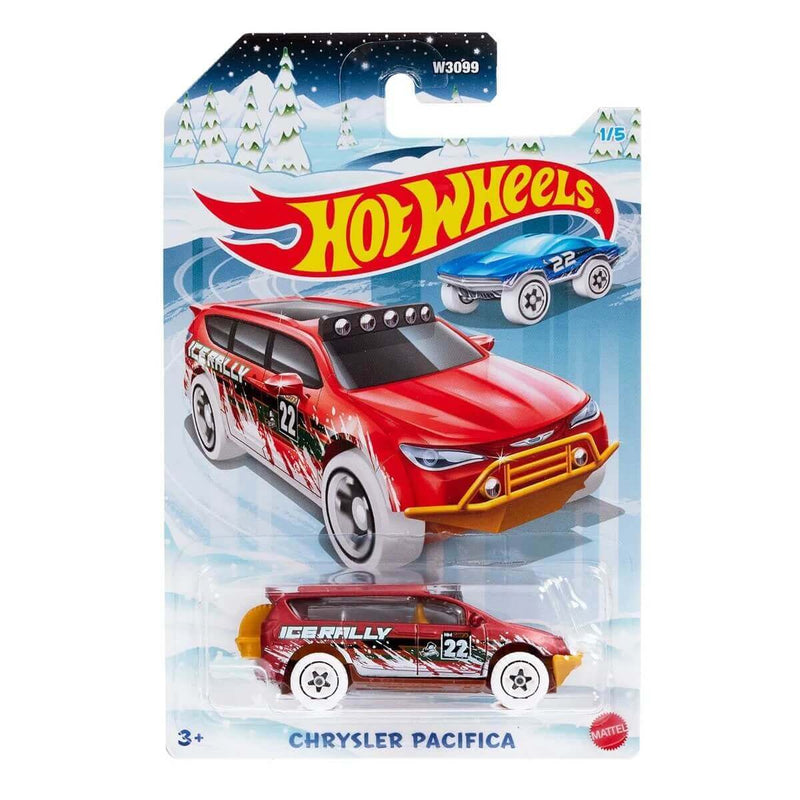 Hot Wheels Holiday 6-Piece Bundle - Advent Calendar + 2022 Christmas Cars (Full Set of 5), Chrysler Pacifica 1/5
