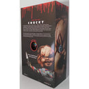 Mezco Toyz Child's Play, Chucky (Bride of Chucky) Talking Mega-Scale 15" Doll, Back of Package