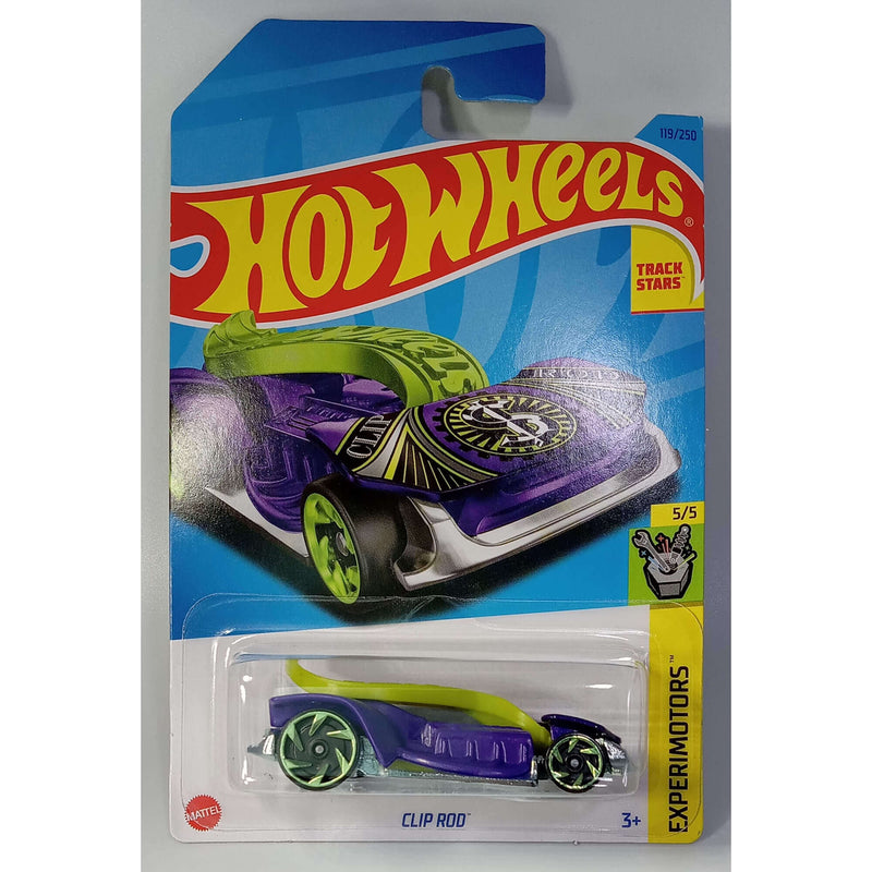 Hot Wheels 2023 Mainline Experimotors Series 1:64 Scale Diecast Cars (International Card), Clip Rod Track Stars 5/5 119/250 HKJ28