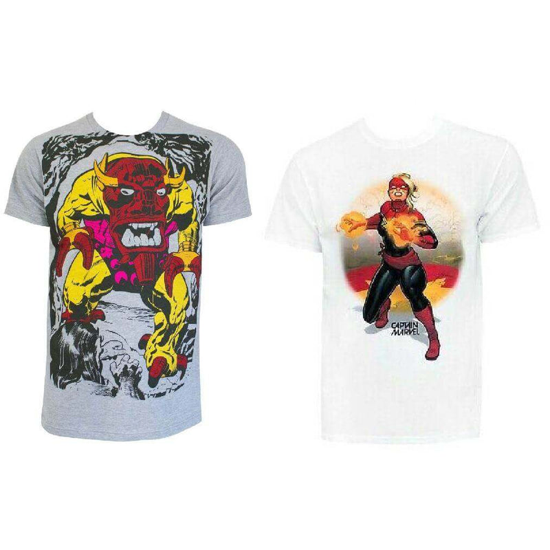 2 Marvel T-Shirts, Mangog and Captain Marvel Men's Size 2XL