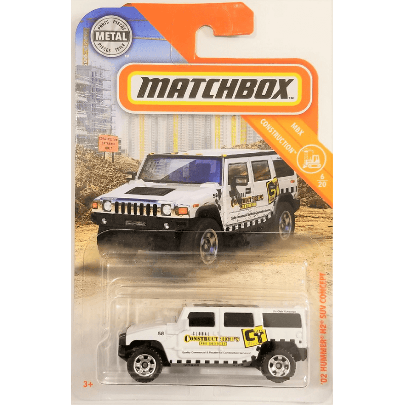 Mattel Matchbox Collection Cars '02 Hummer H2 SUV Concept Construction Vehicle 6/20