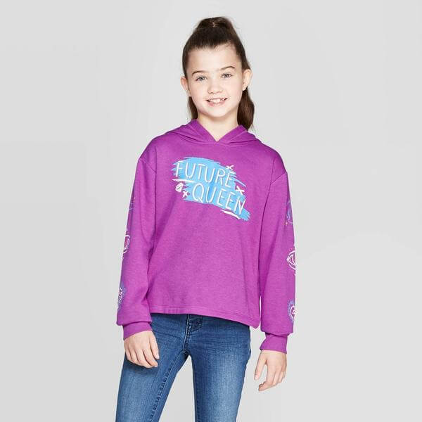 Girls Disney Descendants Future Queen Purple Sweatshirt Fleece Hoodie