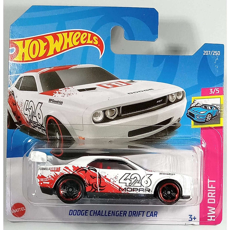 Hot Wheels 2022 Mainline HW Drift Series Cars (Short Card) Dodge Challenger Drift Car