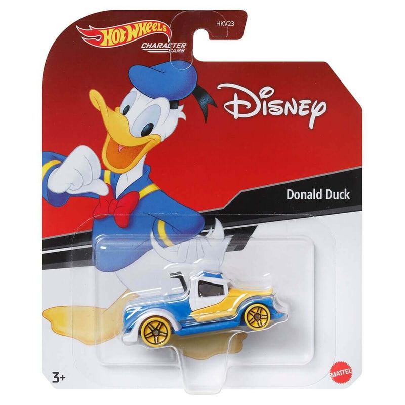 Hot Wheels 2023 Entertainment Character Cars (Mix 3) 1:64 Scale Diecast Cars, Donald Duck