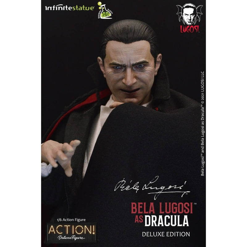 Infinite Statue X Kaustic Plastik Bela Lugosi as Dracula Deluxe 1/6 12" Action Figure Set, Dracula closeup front