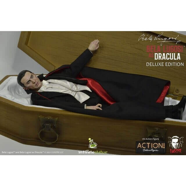 Infinite Statue X Kaustic Plastik Bela Lugosi as Dracula Deluxe 1/6 12" Action Figure Set, Dracula coming out of coffin