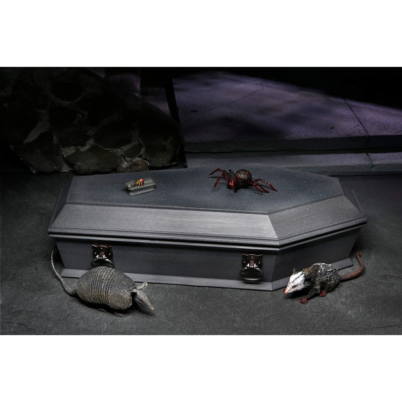 NECA Universal Monsters Dracula Accessory Set with accessories in diorama setting