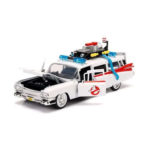 Jada Toys Ghostbusters Hollywood Rides ECTO-1 1:24 9 Inch Scale Die-Cast Metal Vehicle with doors and hood open