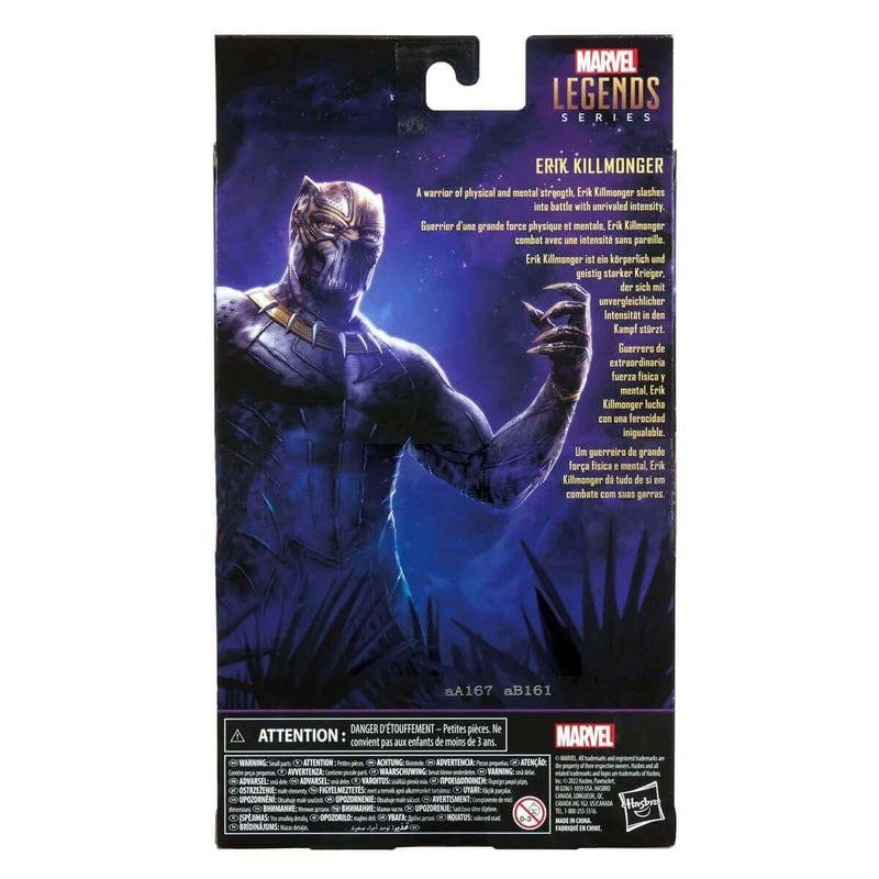 Hasbro Black Panther Marvel Legends Legacy Collection 6-Inch Action Figures, Erik Killmonger Box Back