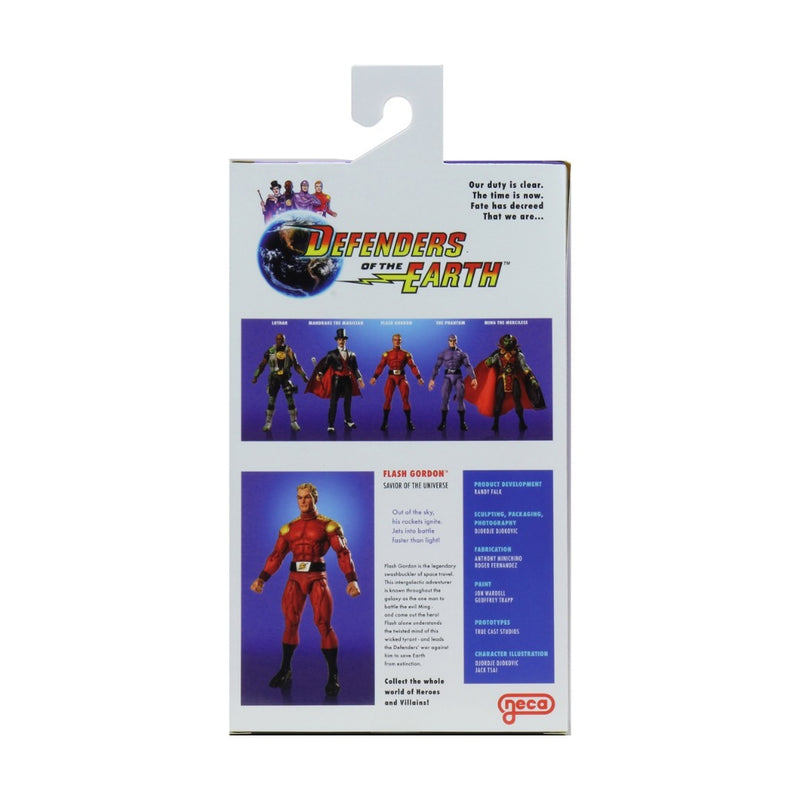 NECA King Features Defenders of the Earth Series 1 7 Inch Scale Action Figures, Flash Gordon Package Back