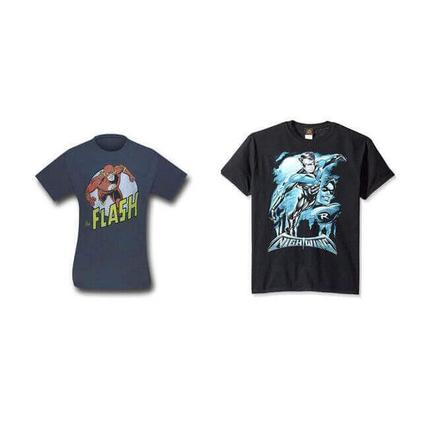 2 DC T-Shirts, The Flash and Nightwing Ladies Size 2X