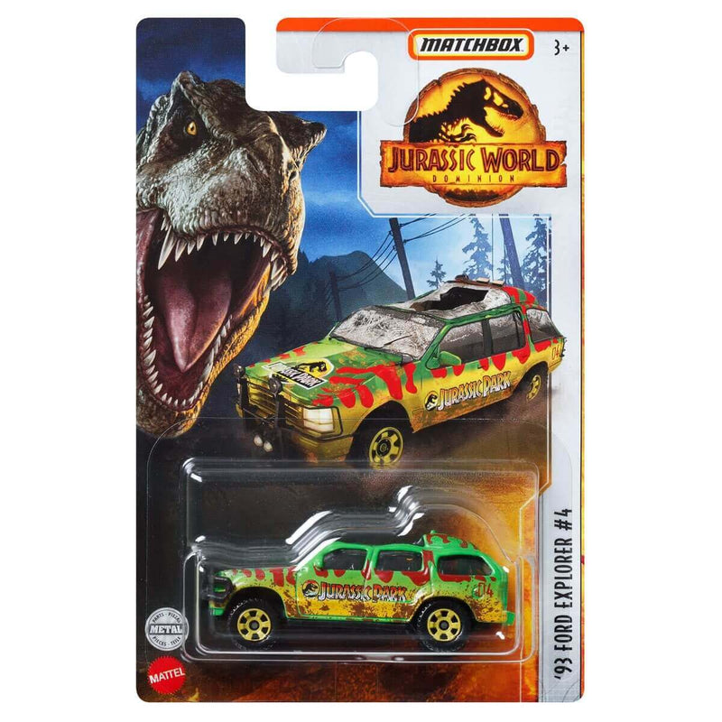 Matchbox 2022 Jurassic World Dominion 1:64 Die-Cast Vehicles Mix 4, '93 Ford Explorer