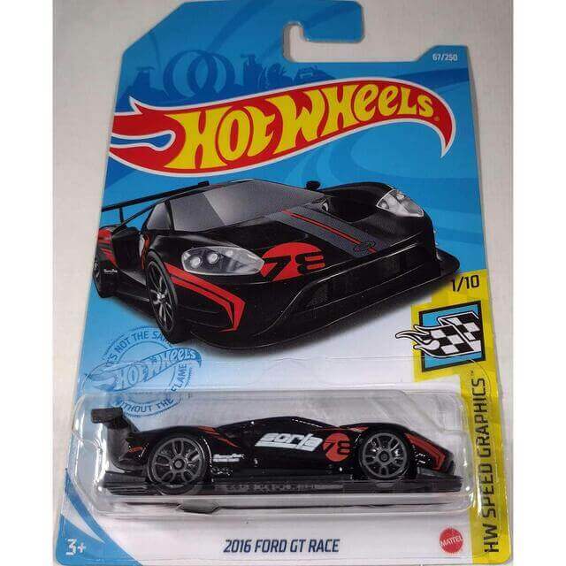 Hot Wheels 2021 Speed Graphics Series Cars 2016 Ford GT Race (Black) 1/10 67/250