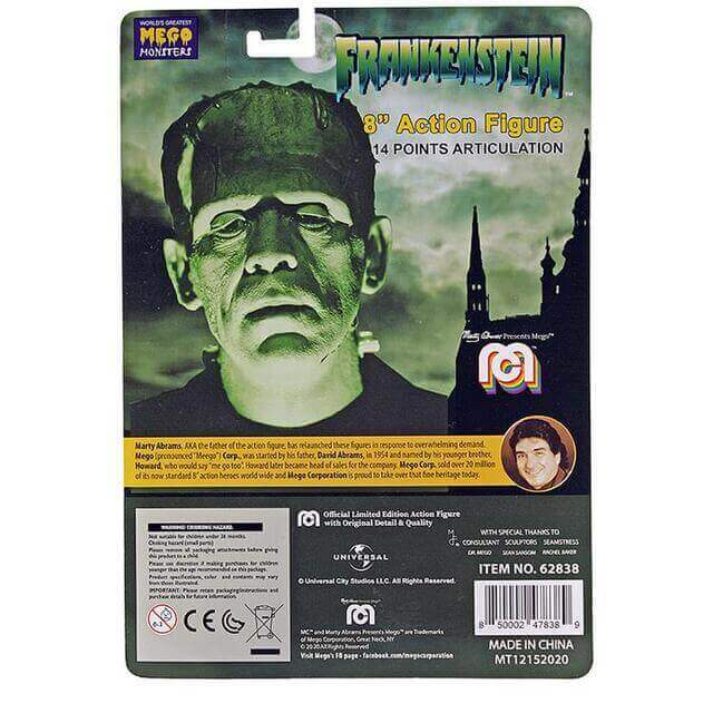 Limited Edition Mego Frankenstein 8 Inch Action Figure, Universal Monsters