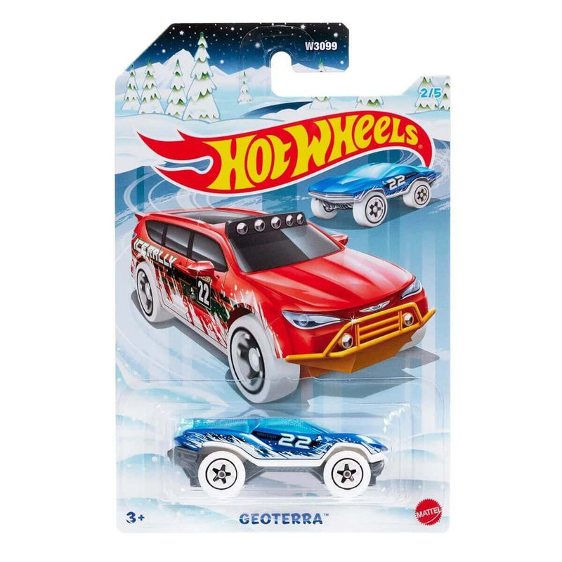 Hot Wheels Holiday 6-Piece Bundle - Advent Calendar + 2022 Christmas Cars (Full Set of 5), Geoterra 2/5