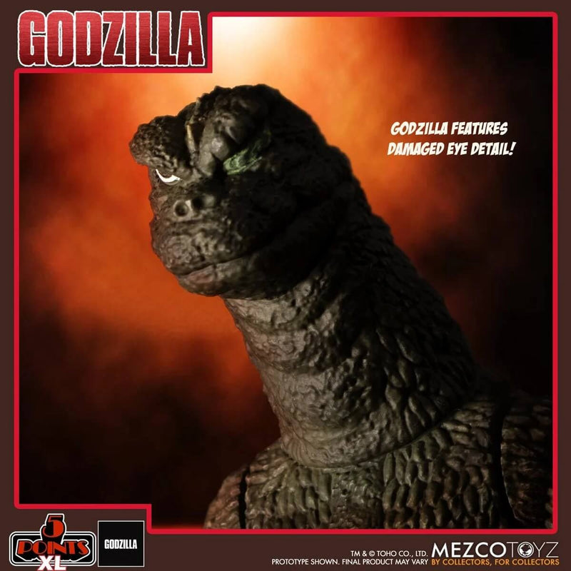 Mezco Toyz Godzilla 5 Points Hedorah vs. Godzilla Boxed Set, Godzilla with eye damage