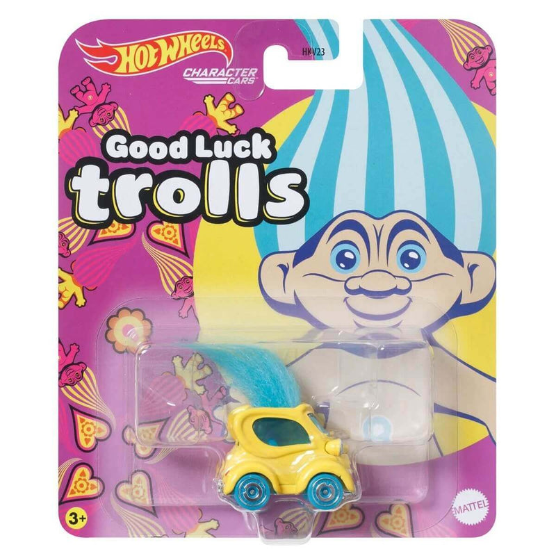 Hot Wheels 2023 Entertainment Character Cars 1:64 Scale Diecast (Mix 1), Good Luck Trolls