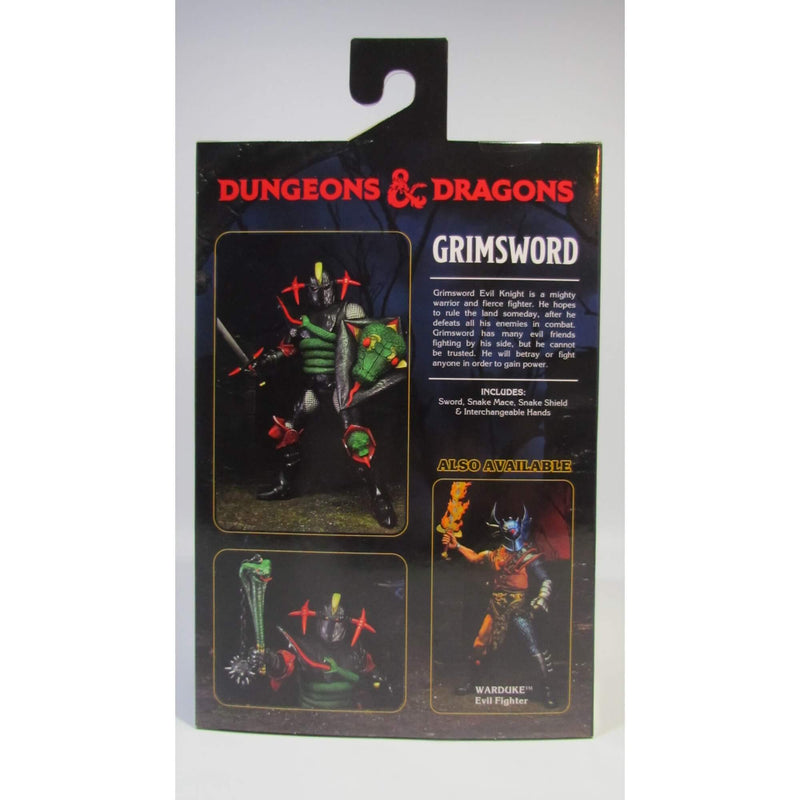 NECA Ultimate Grimsword Dungeons & Dragons 7 Inch Scale Action Figure, package back