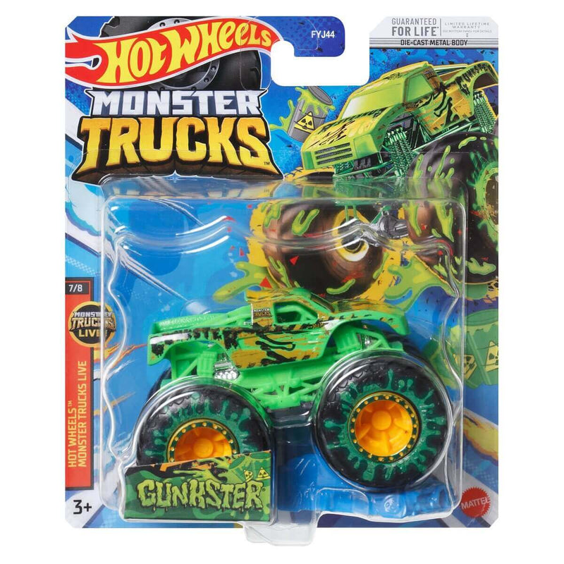 Hot Wheels 2023 1:64 Scale Die-Cast Monster Trucks (Mix 7), Gunkster