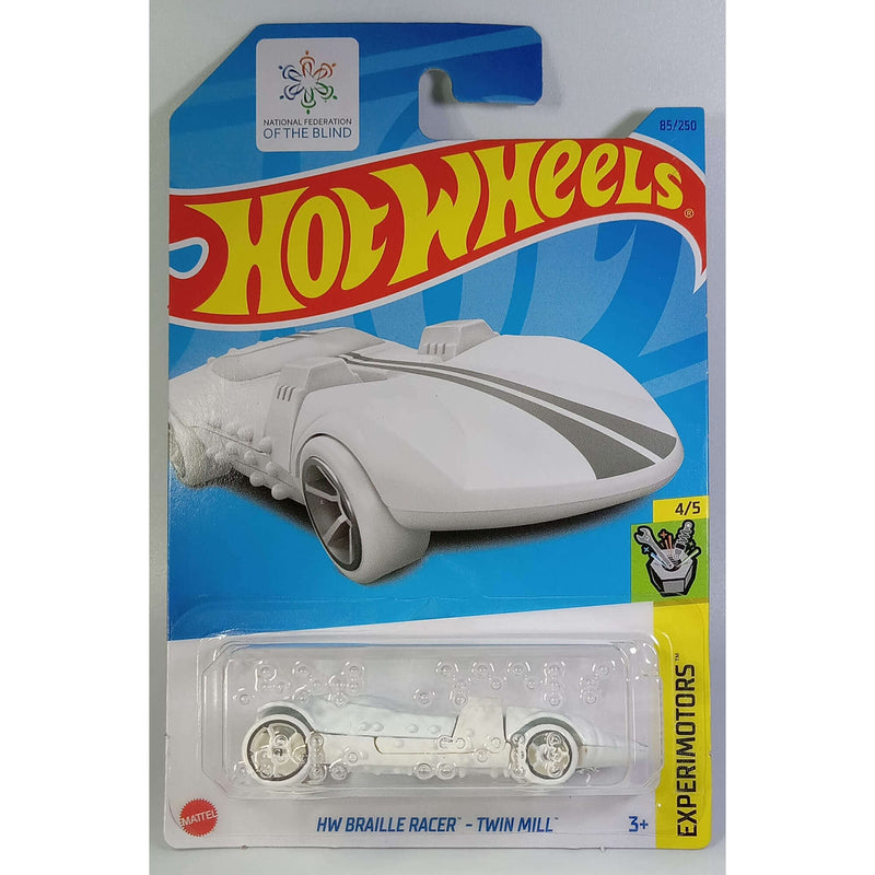 Hot Wheels 2023 Mainline Experimotors Series 1:64 Scale Diecast Cars (International Card), HW Braille Racer - Twin Mill 4/5 85/250 HKG33