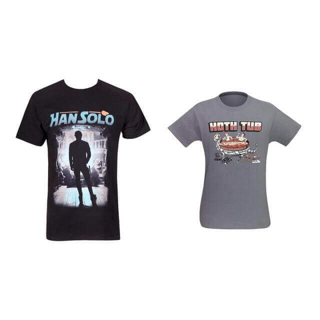 2 Star Wars T-Shirts, Han Solo Gamblers Den and Hoth Tub Men's Size XL
