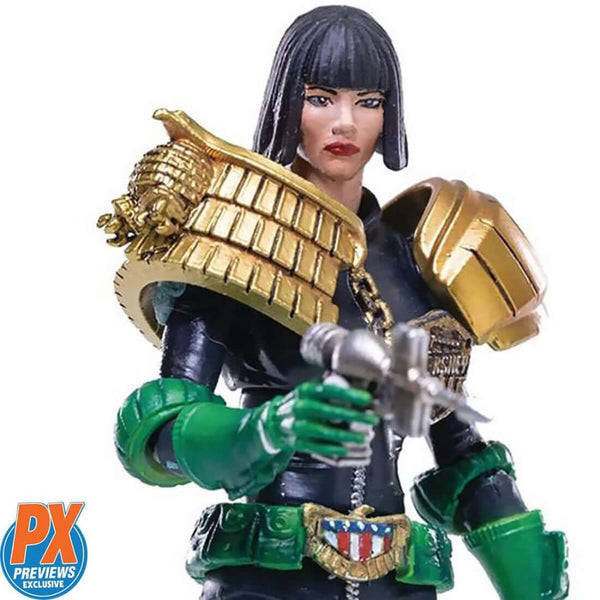 Hiya Toys Judge Dredd Judge Barbara Hershey 1:18 Scale Exquisite Mini Action Figure - Previews Exclusive, closeup from waste up
