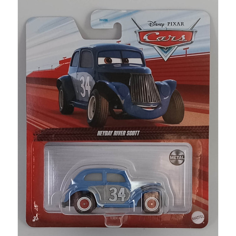 Pixar Cars Character Cars 2023 1:55 Scale Diecast Vehicles (Mix 4), Heyday River Scott