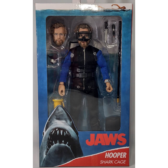 NECA Jaws Matt Hooper 8 Inch Clothed Action Figure (Shark Cage), front package