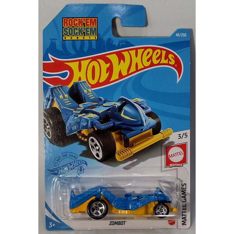 Hot Wheels 2021 Mattel Games Rock'Em Sock'Em Robots, Zombot (Blue) 3/5 46/250