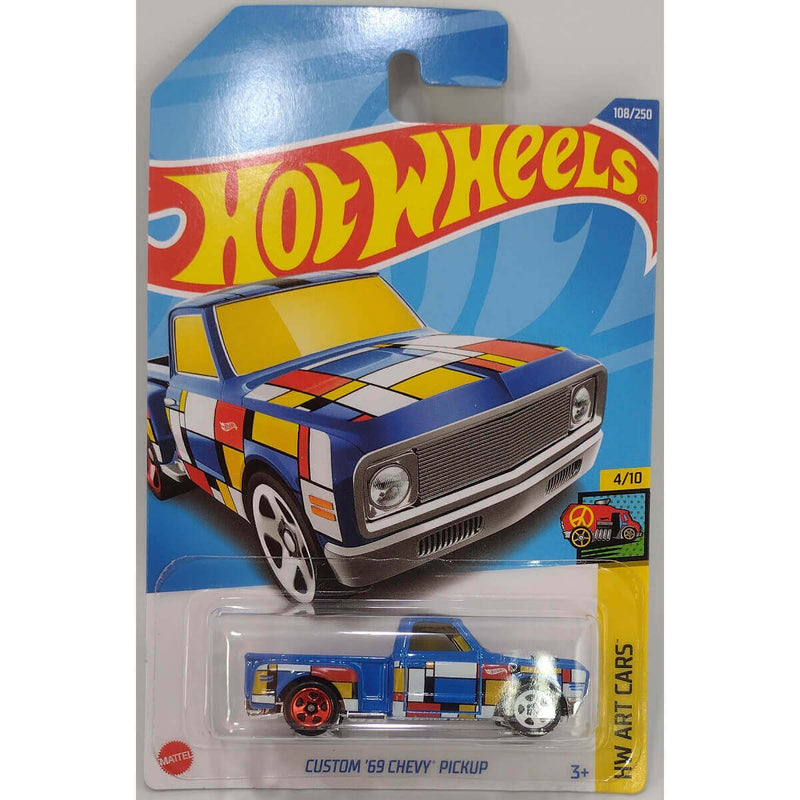 Hot Wheels 2022 HW Art Cars Series Cars Custom '69 Chevy Pickup (Blue) 4/10 108/250 HCX45